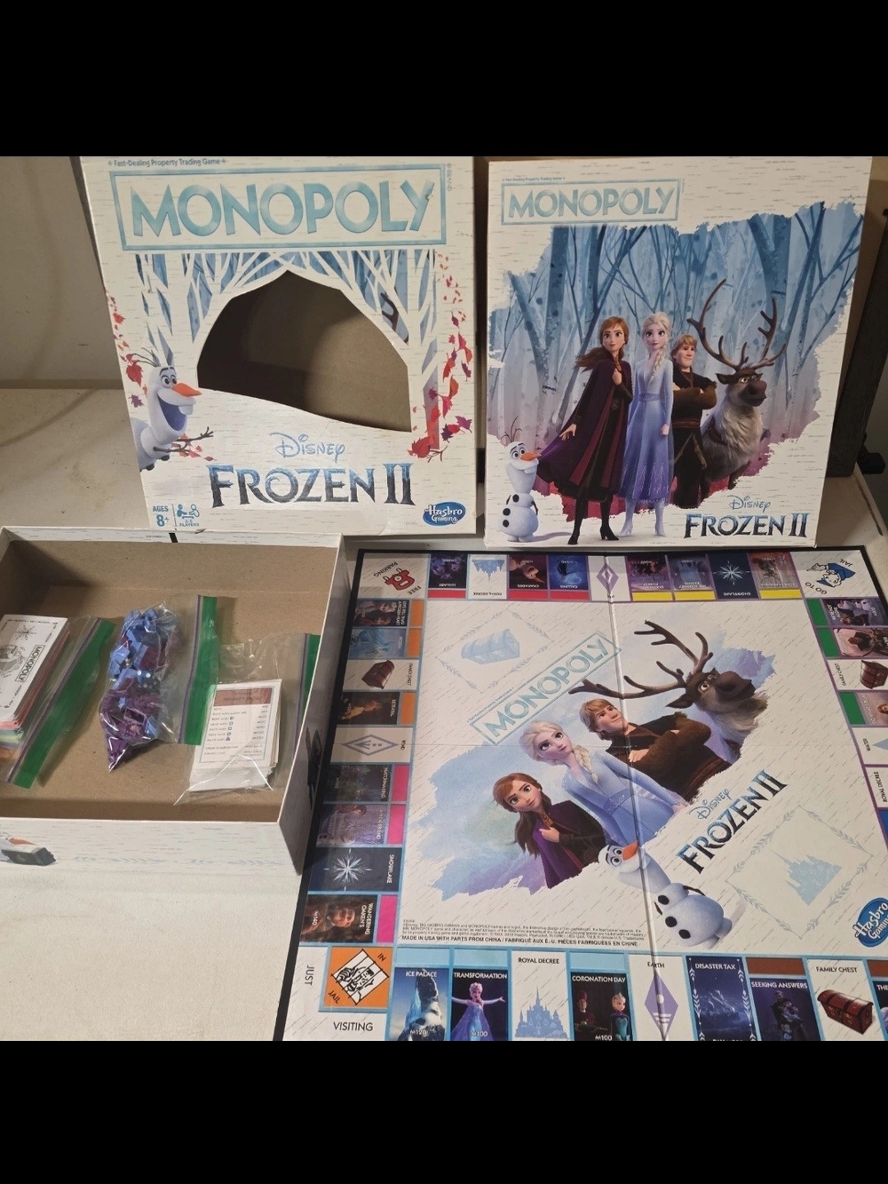 Hasbro Monopoly Disney Frozen II Board Game in Blue and White